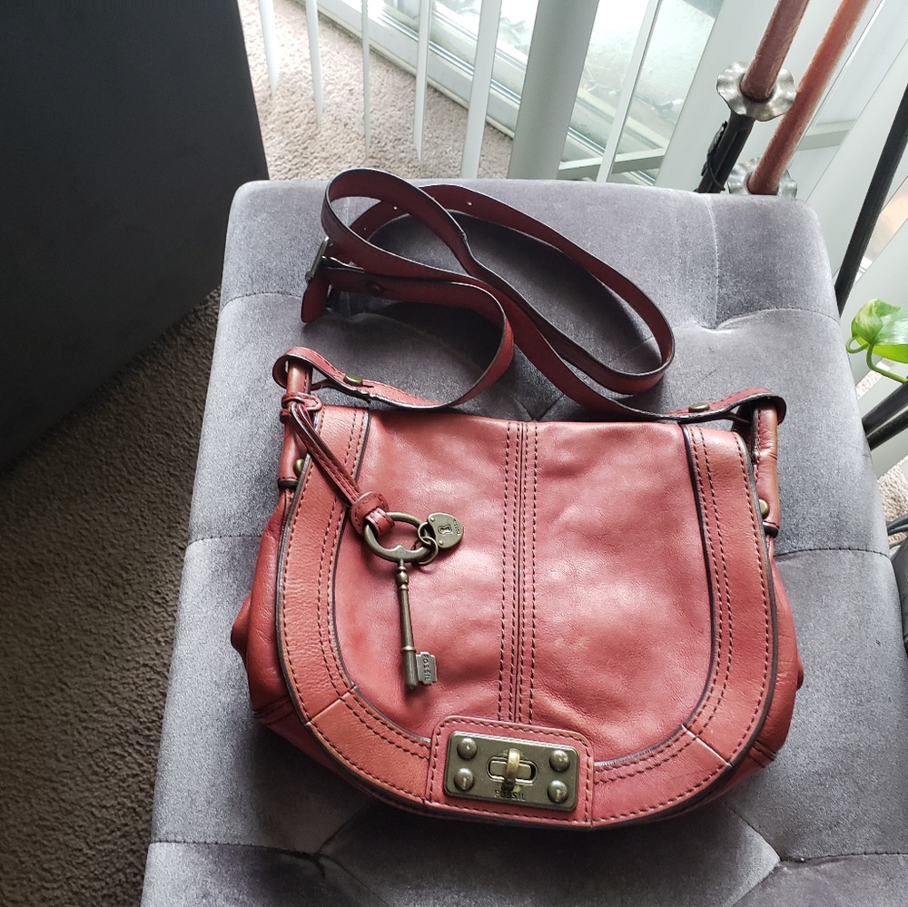 Fossil Vintage Reissue Flap Crossbody Brown Leather